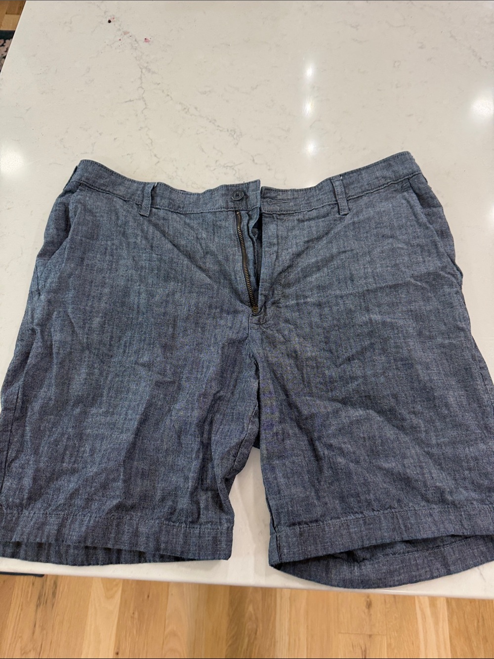 Nautica Men's Chambray Blue Flat Front Shorts